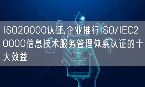 ISO20000認證,企業推行ISO/IEC20000信息技術服務管理體系認證的十大效益(10)